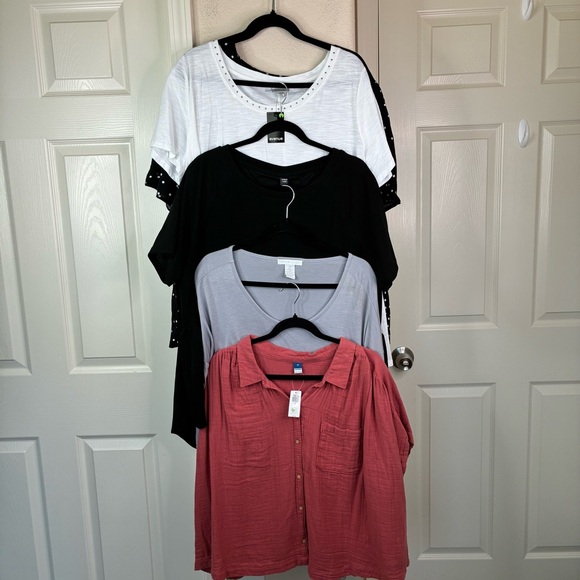 Bundle 5 Women's Assorted Color Tops Set Plus Size Casual Cropped New - Picture 1 of 9